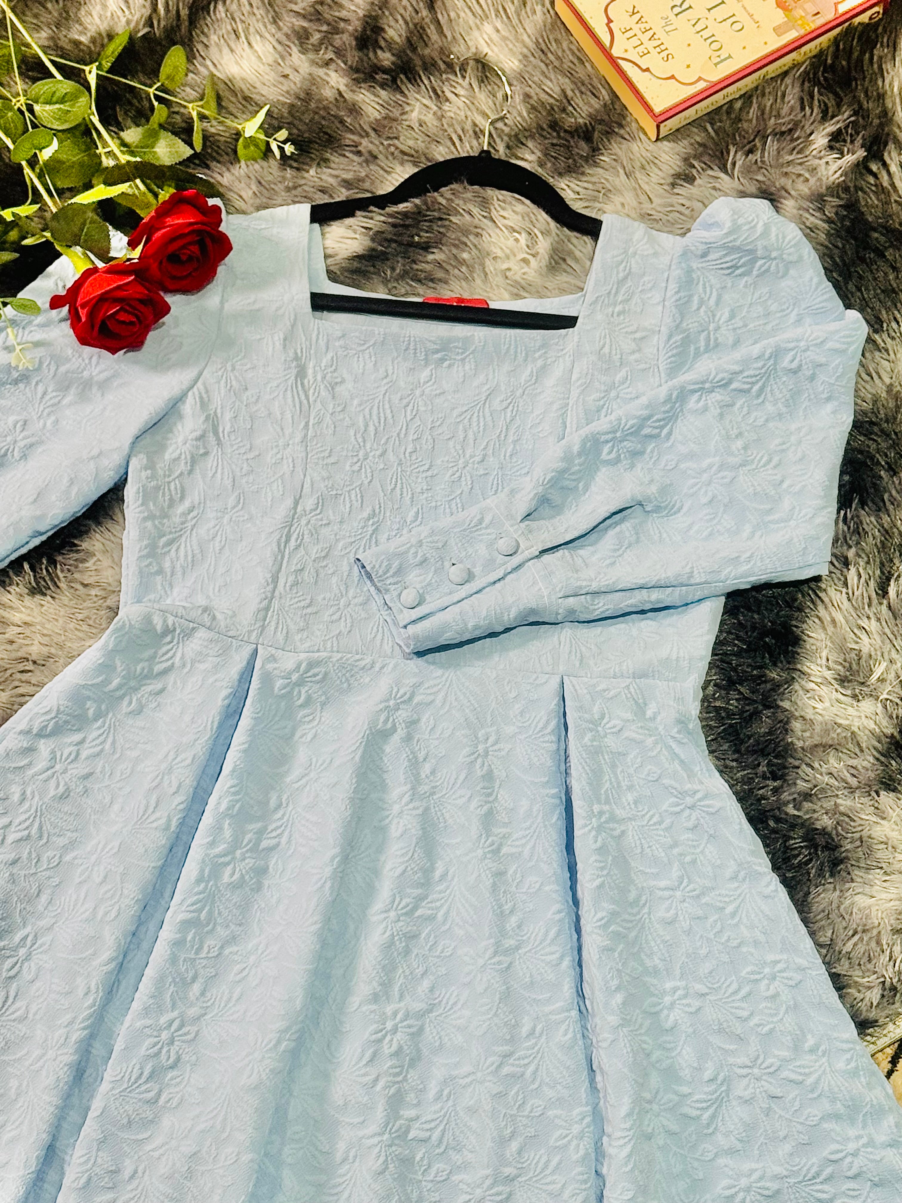 Textured Dress - Powder Blue