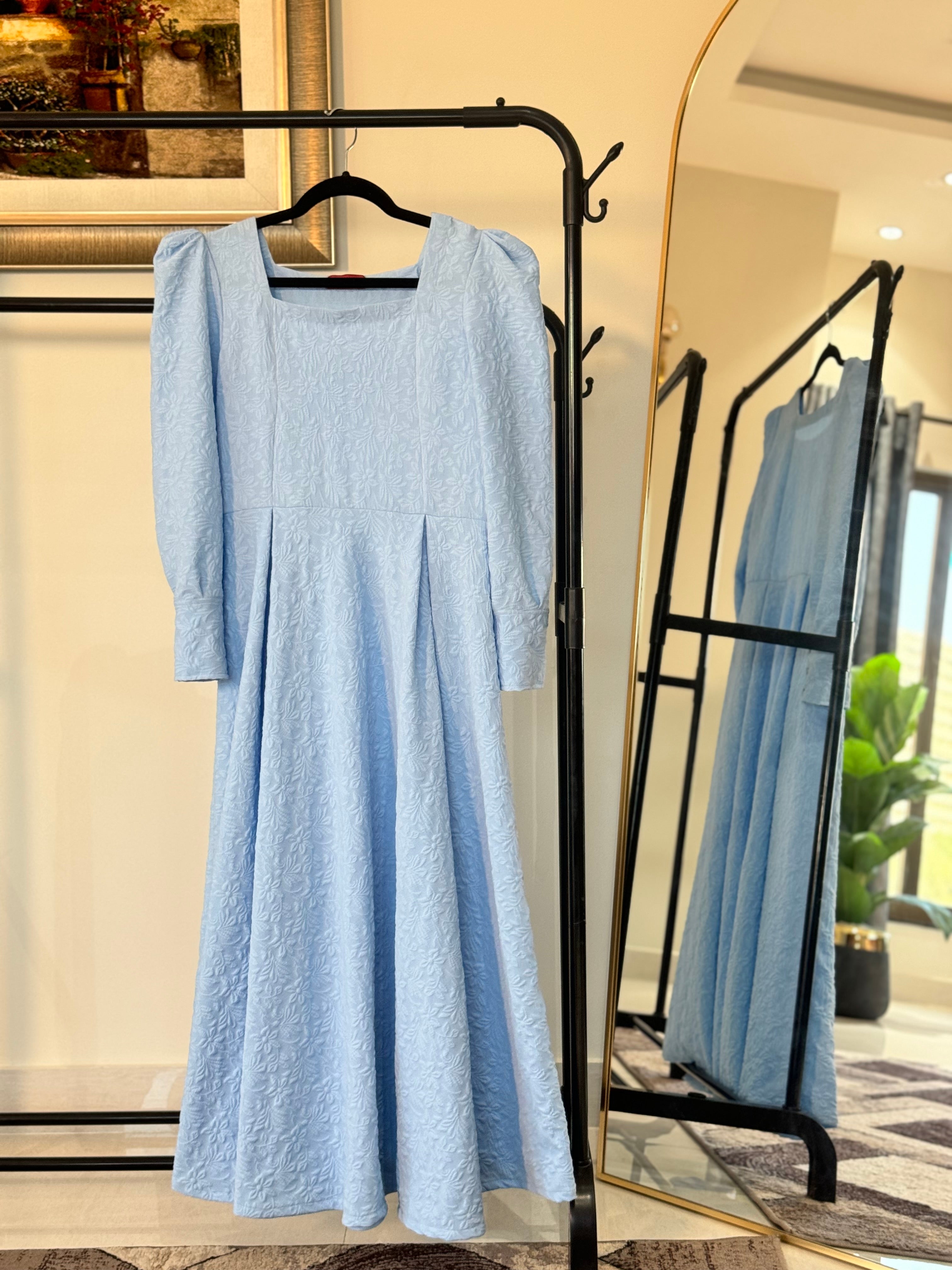 Textured Dress - Powder Blue
