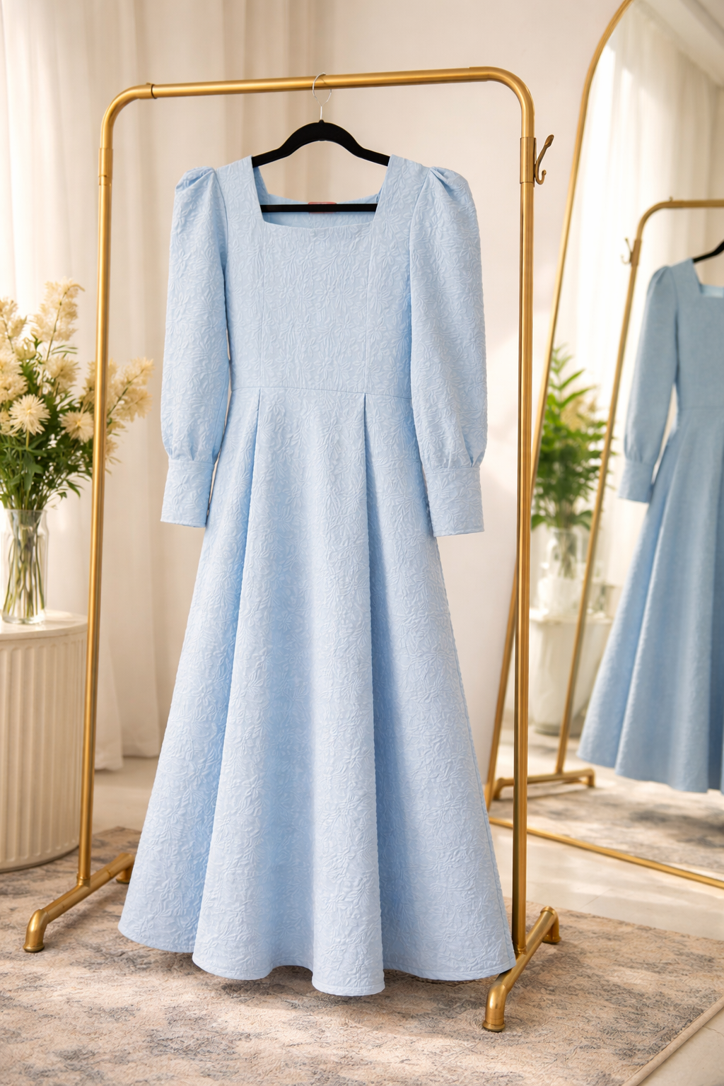 Textured Dress - Powder Blue